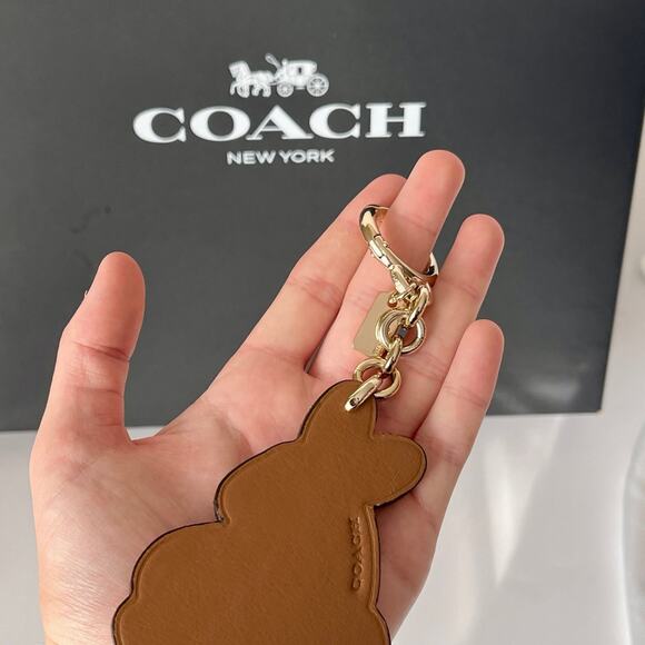 COACH VARSITY BUNNY BAG CHARM KEY RING FOB - Picture 5 of 5